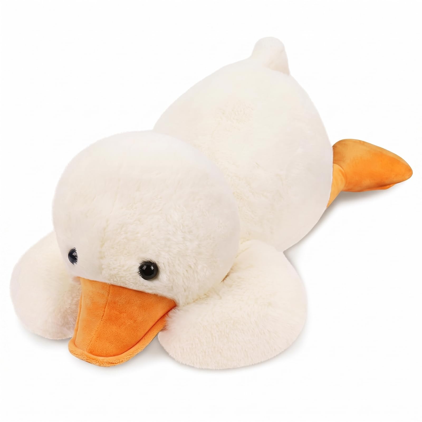 JynxtoyZeal Duck Plush White Duck Plush Pillow Lying Ducks Stuffed Animal