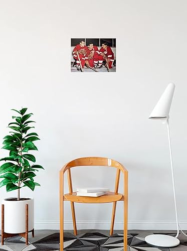 Miniatura 2 de Buy Art for Less - Lienzo con licencia oficial de Gordie Howe ABEL Lindsay Detroit Red Wings por Darryl Vlasak, decoración artística de pared, 16 x