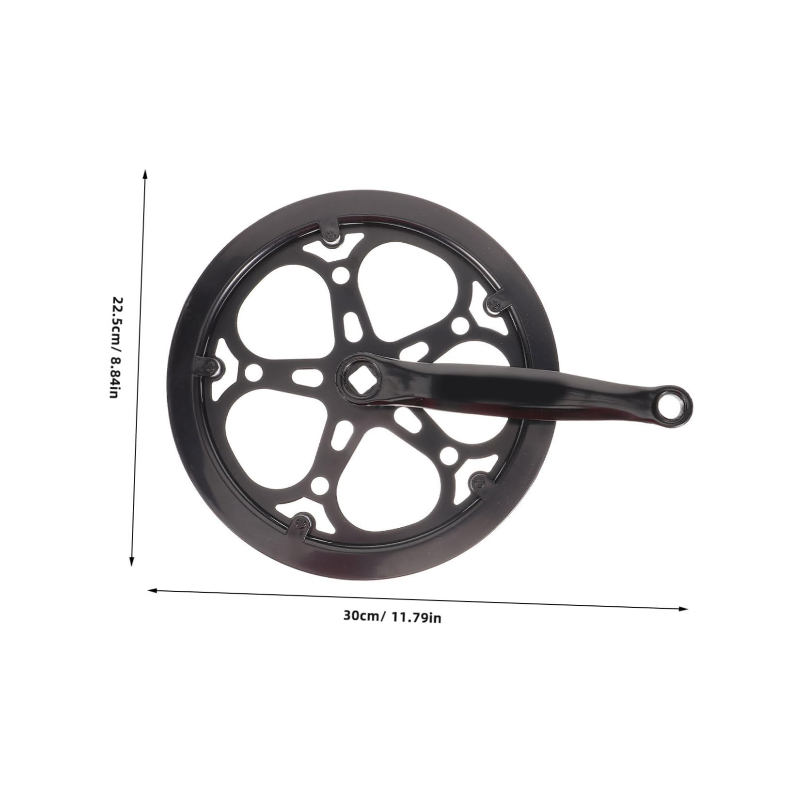 DOITOOL Pedivella Bici Corona Singola in Ferro Nero Resistente all'Usura, Kit di Ricambio per Bici Denti 52t e Lunghezza Braccio Pedivella 170Mm per Accessori per Bicicletta