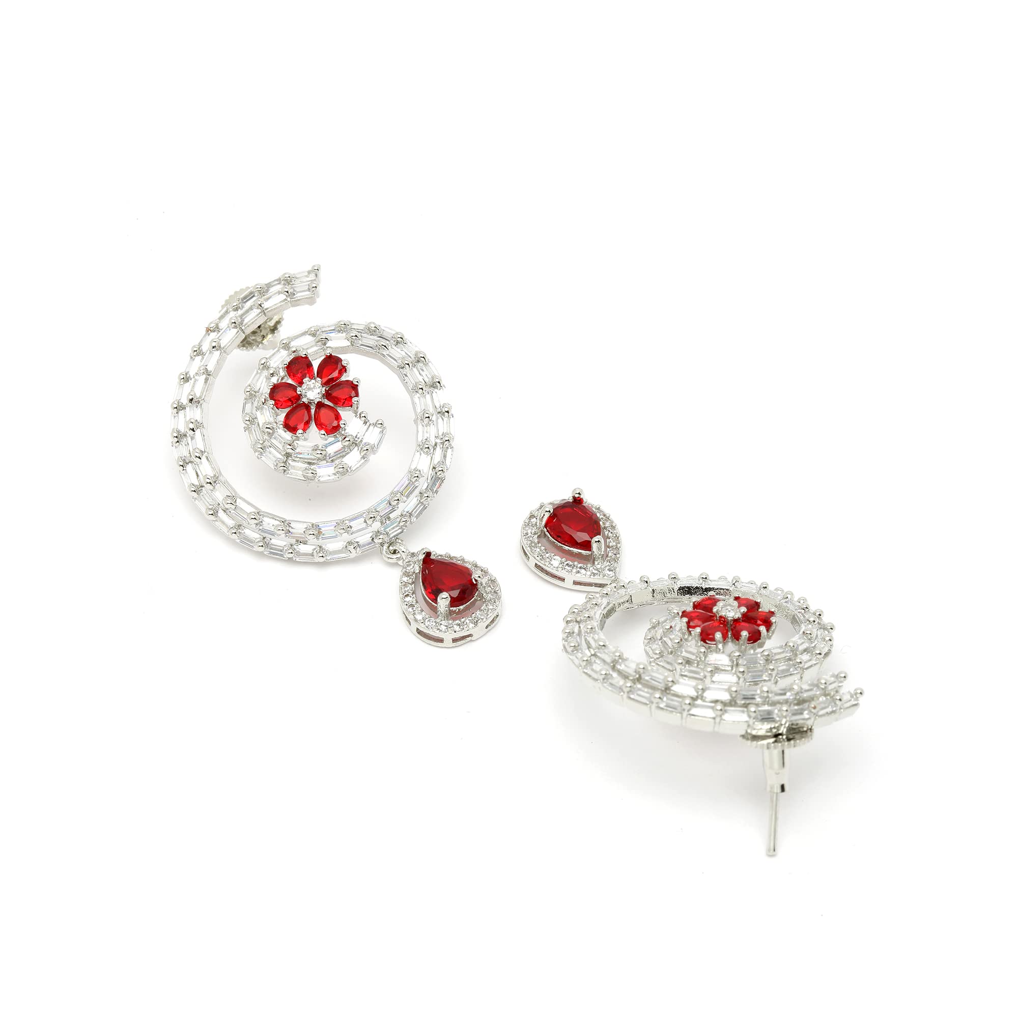 Rhodium-Plated Circular Hoop Earrings