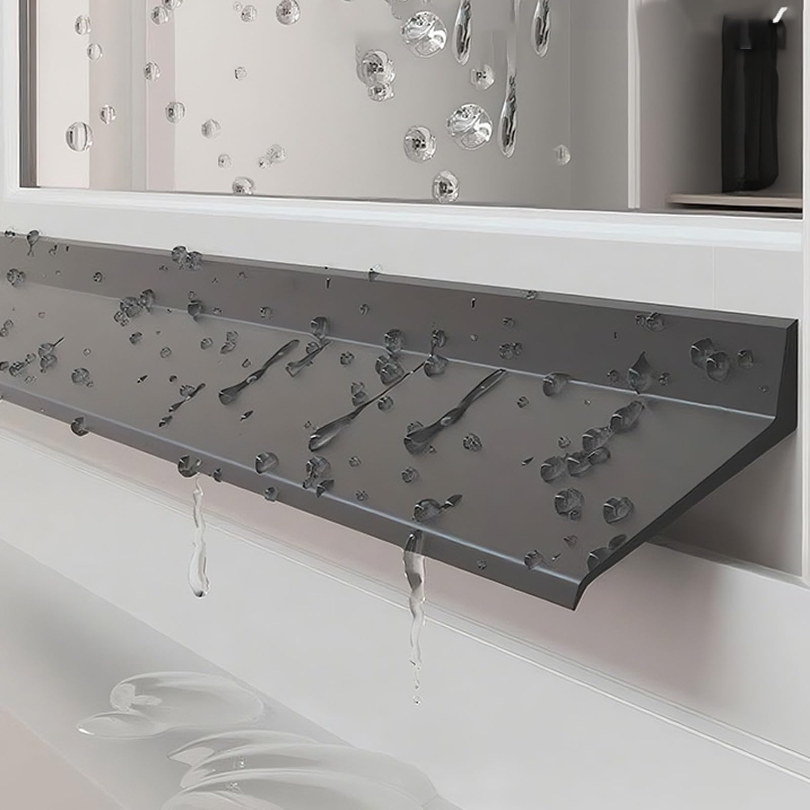 Tope de Lluvia para Ventanas, Protectores de Lluvia de Goma autoadhesivos para Puertas y Ventanas, desviador de Borde de Goteo Flexible, Deflector de Goteo Multifuncional, protección imperme