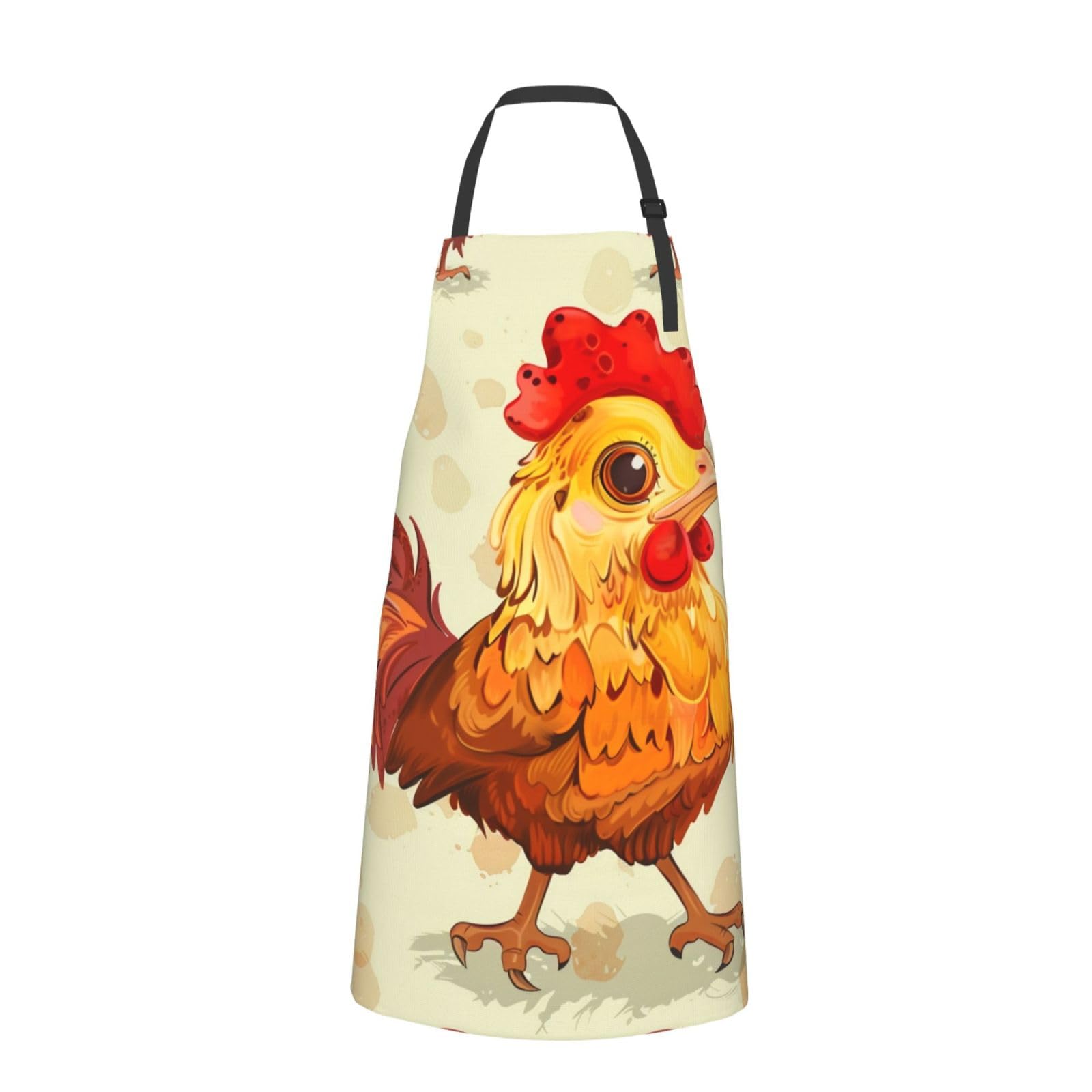 Chicken Chick Printed Chef Apron for Men Women Adjustable Bib Apron Funny Cooking Aprons with Pockets