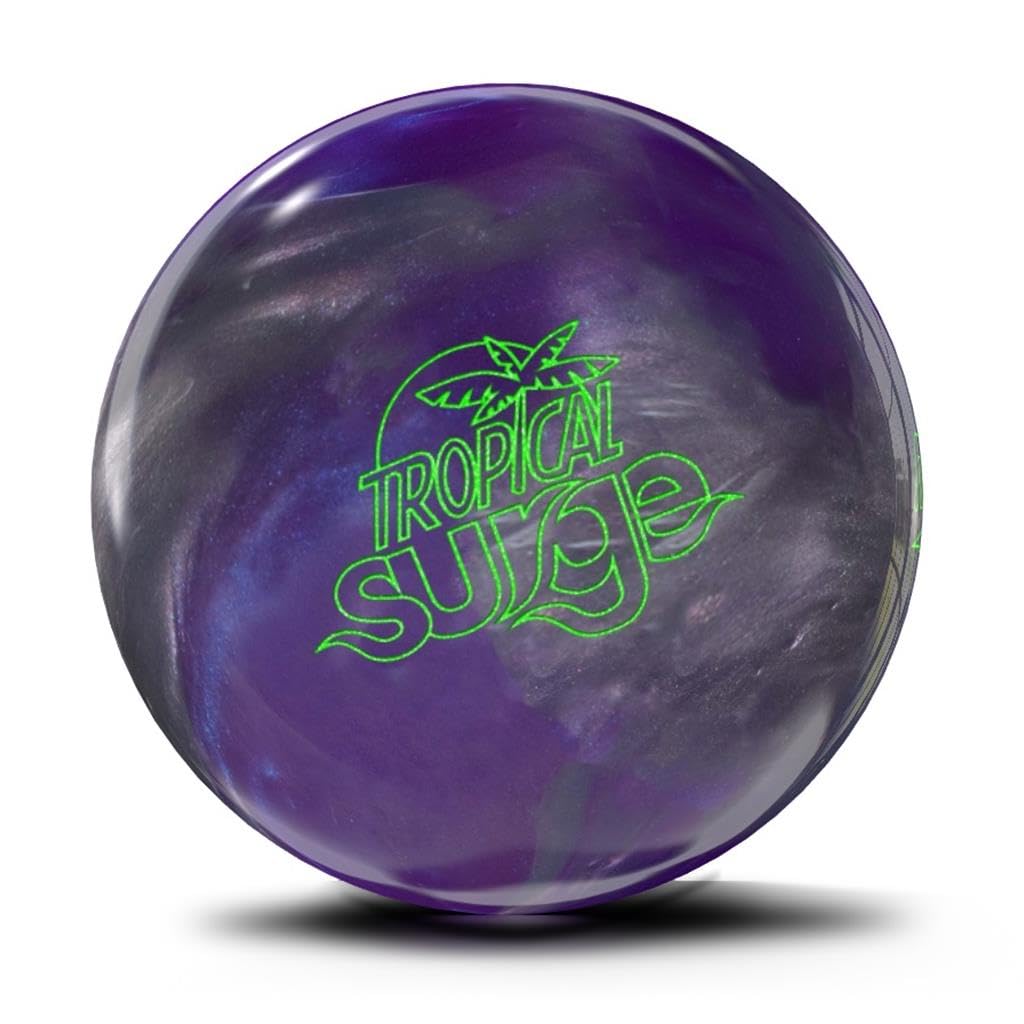Storm PRE-DRILLED Tropical Surge Bowling Ball - Purple/Silver (This Item Includes a Free Bowlerstore Rubber Shammy- Colors Will Vary for The Shammy) 15lbs
