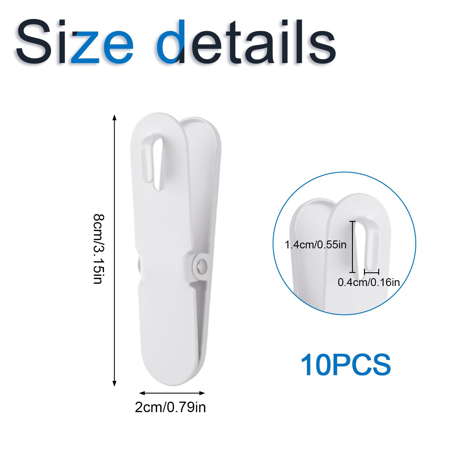 INCREWAY Lot de 10 clips en métal pour tableau perforé - Polyvalents - Pour cuisine, bureau, salle de bain, rangement mural - Crochet métallique multifonction (blanc)