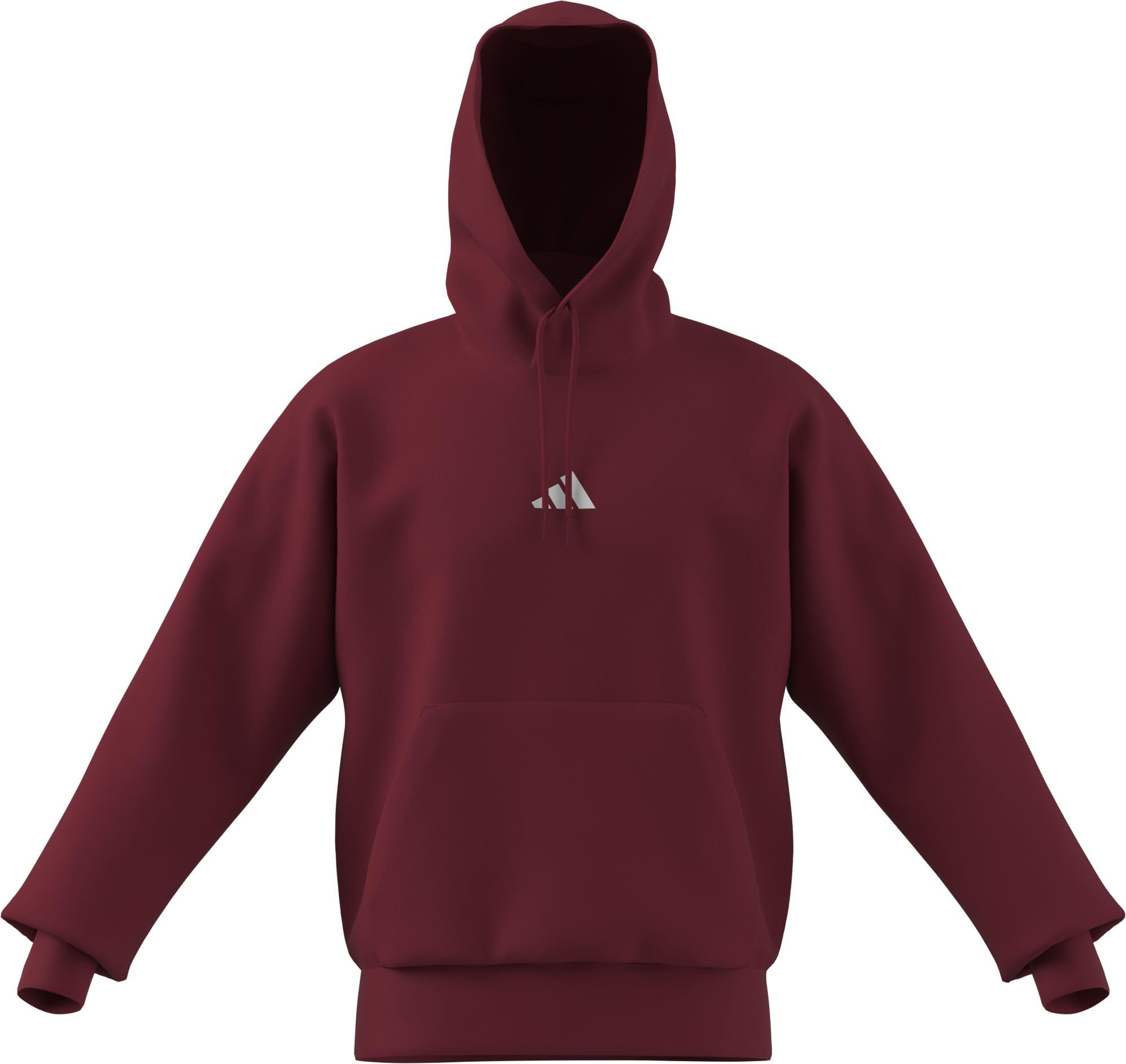 adidas Men's ESSENTIALS FEELCOZY FLEECE HOODIE, active maroon/white, XXL