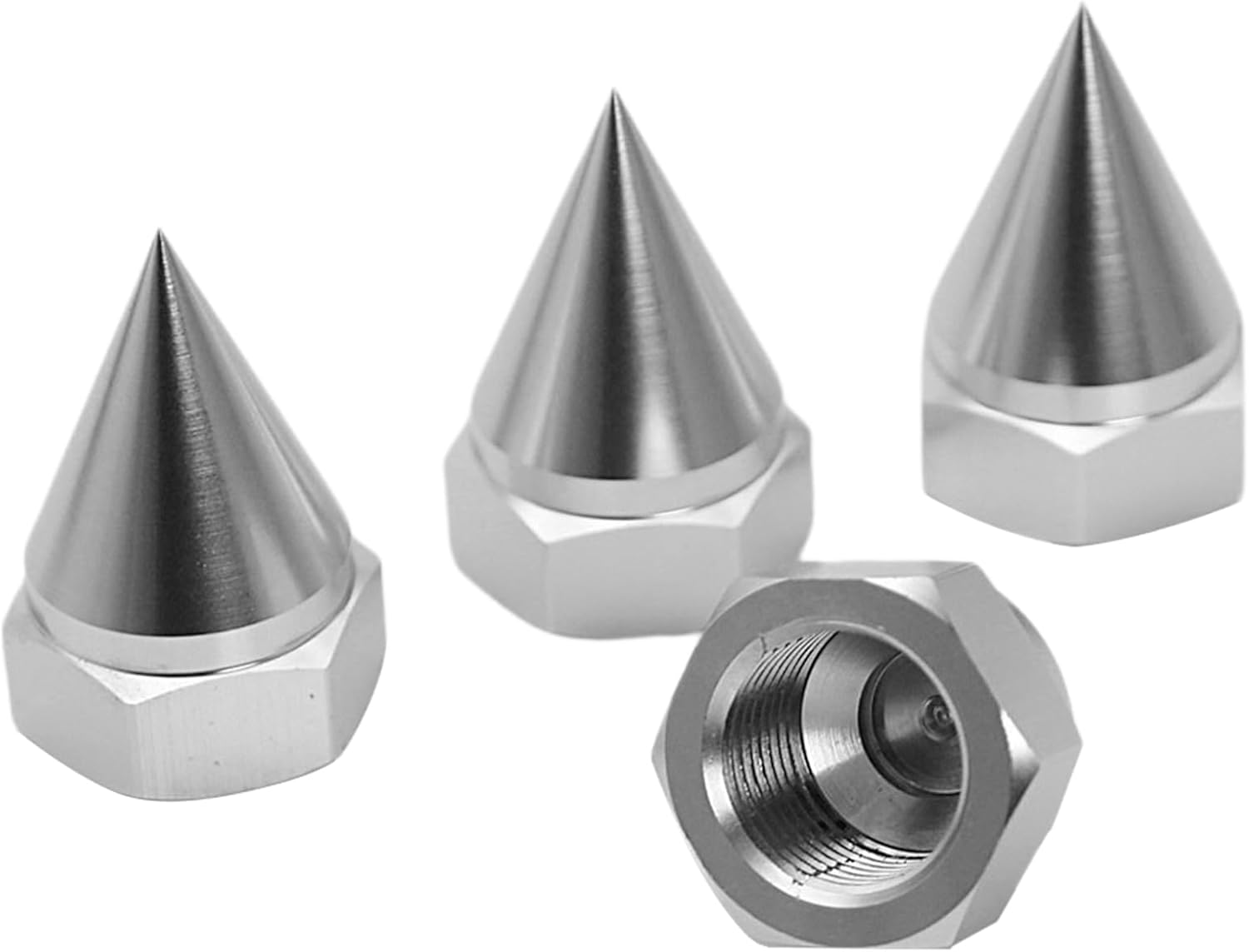 FLMLF Alloy Upgrade 24mm Hex Hub Front Rear Wheel Nut Taper Wheel Stopfor 1/5 Losi 5ive T Rofun Rovan LT King Motot X2 Rc Car Parts (Silver)