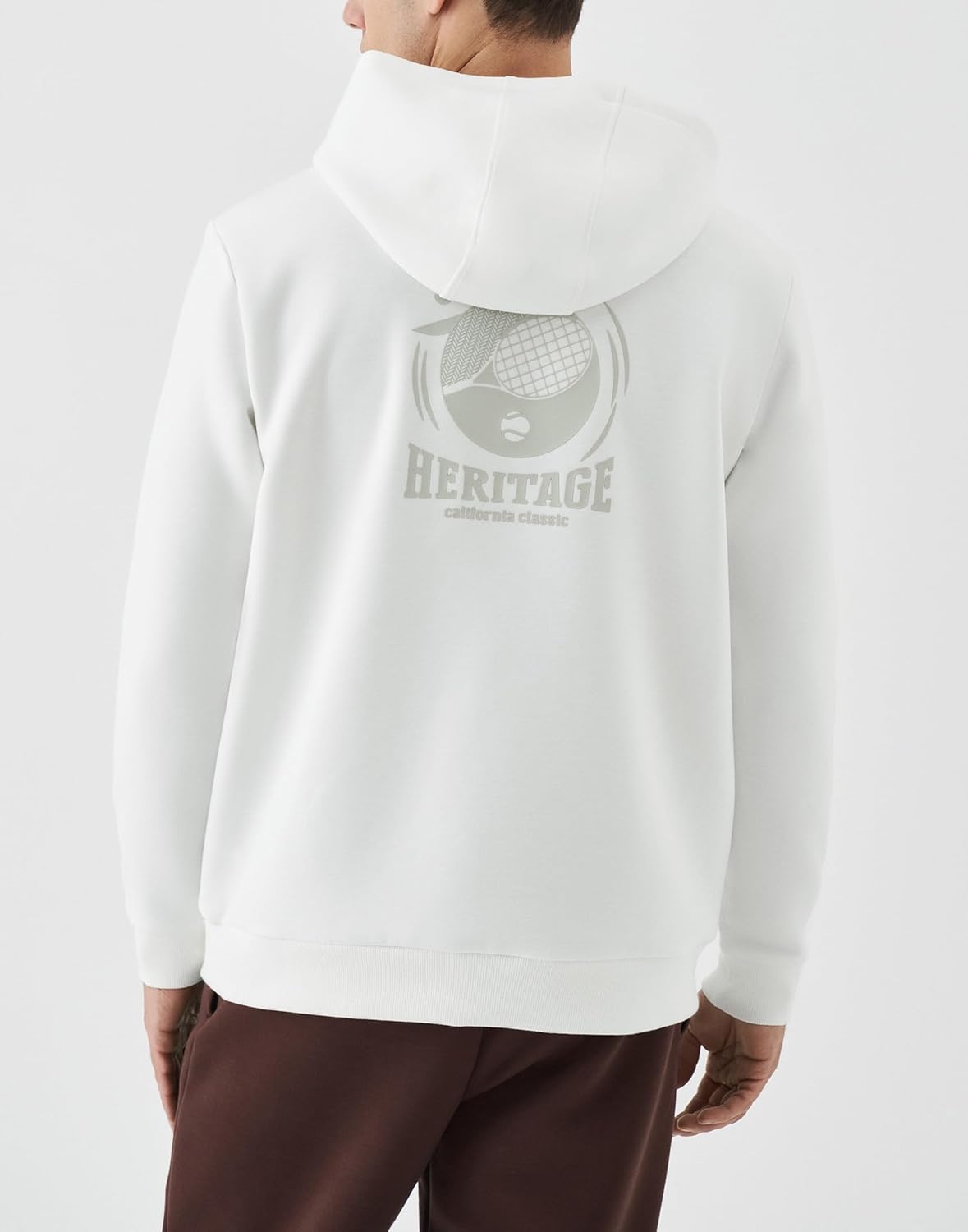 K-Swiss Men's Tennis Print Hoodie - Long Sleeve Pullover Hooded Sweatshirts with Kangaroo Pockets