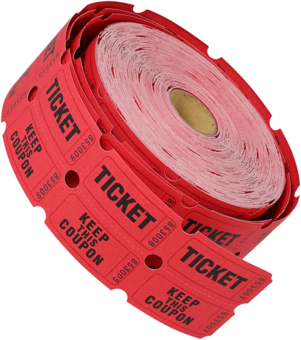 Raffle Ticket Vouchers Paper Roll for Events Carnival Auctions Bulk Tickets for Race Night Lottery Draw