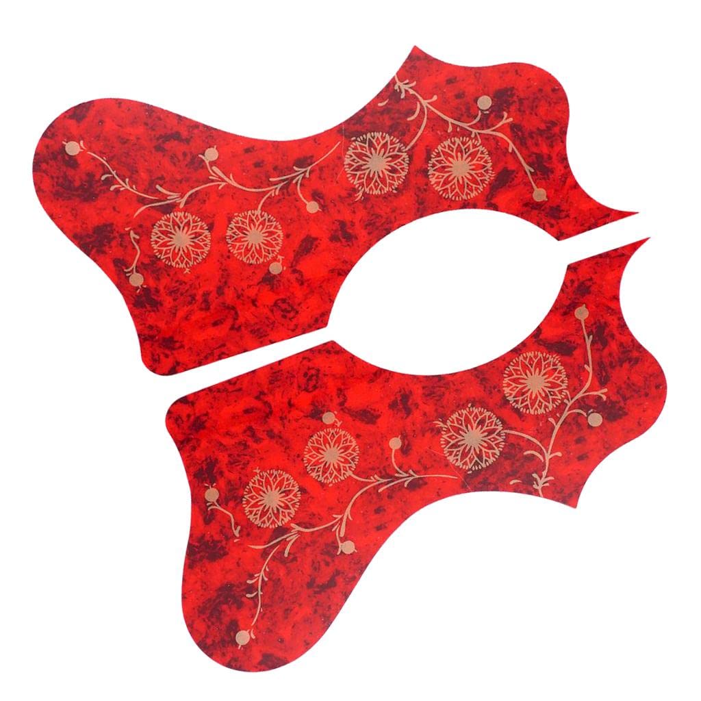 4 Paar Gitarren-Schlagbretter for die Linke und rechte Hand, PVC-Blumendruck, buntes Gitarren-Schlagbrett, Kratzplatte for Akustik-Folk-Gitarren