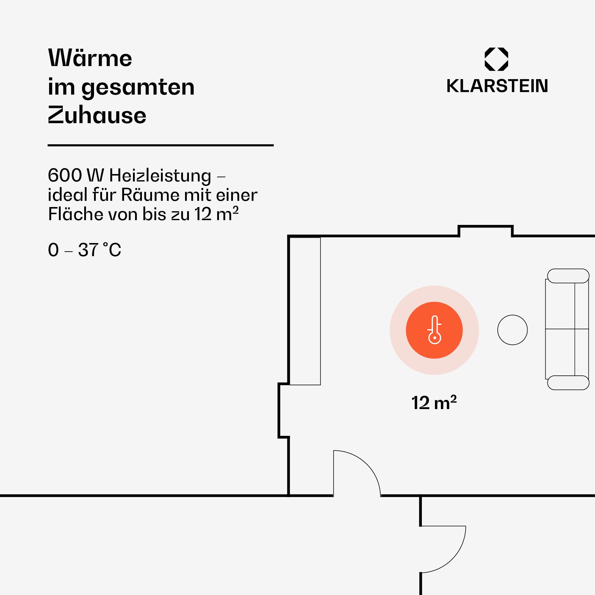 Klarstein Infrarotheizung mit Thermostat, 600W Elektroheizung, Bild-Infrarotheizung zur Wandmontage, IR mit Fernbedienung, Erkennung Offener Fenster, Feuchtraum Heizkörper, Elektro Wand Heizung