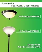 Vista 3 de Bombilla de repuesto F552D/830 para bombilla G E General Electric 40184, bombilla fluorescente 2D de 55 vatios, base GRY10Q-3 de 4 pines, 3000 K