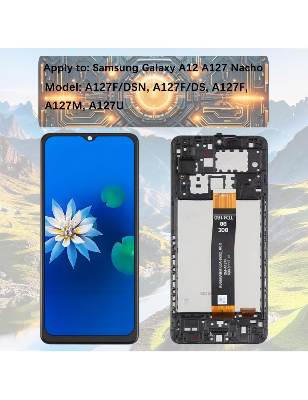 H&LYCYJ Display Schermo per Samsung Galaxy A12 Nacho A127F/DSN A127F/DS A127F LCD Schermo Kit di Ricambio con Cornice