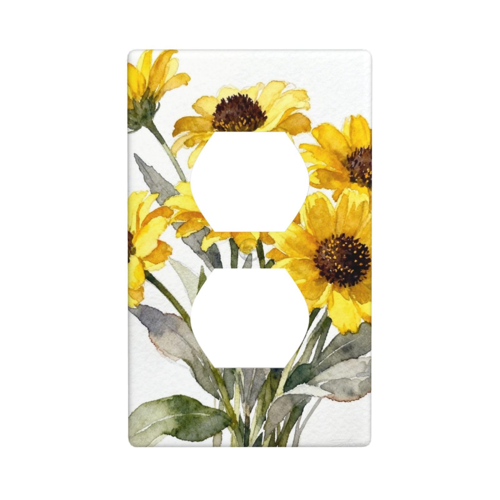 Chrysanthemum Decorative Switch Plate Cover-Unbreakable Polycarbonate Wall Plate for Home Office, 1 Gang with Screws