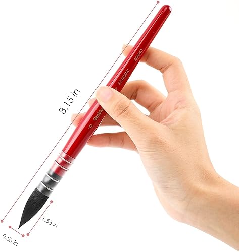 Miniatura 5 de Grabie Pinceles profesionales para acuarela, pinceles para trapeador, 9 piezas, pelo sintético de ardilla, suministros de arte para pintar, gran