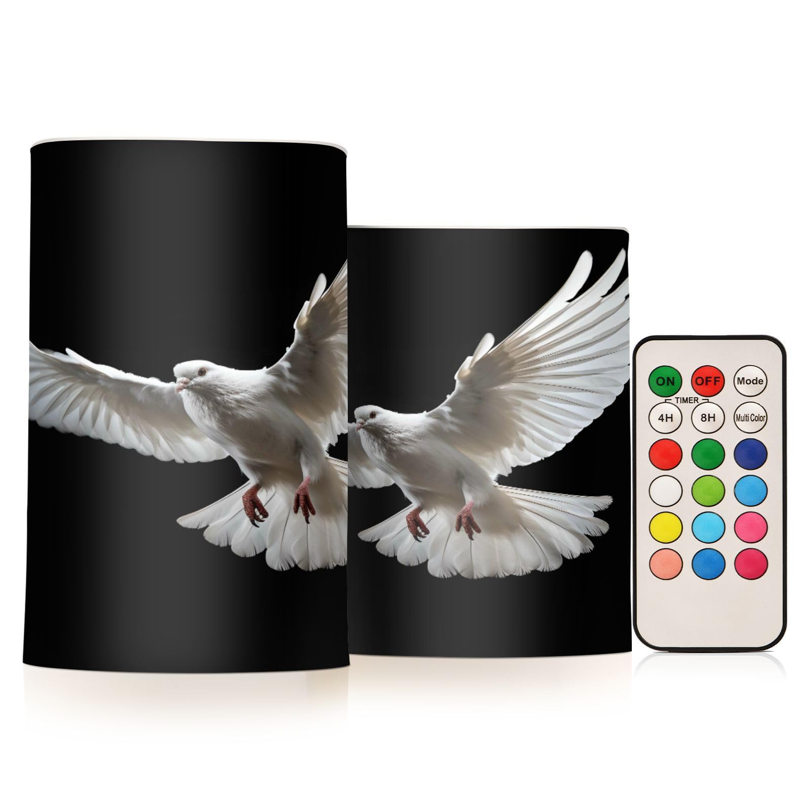 ALAZA Eagle (4) Flickering Flameless Candles Battery Operated with Remote Timer,Tea Light Candles LED Pillar Votive Candles Set of 2 for Outdoor Indoor Decorations