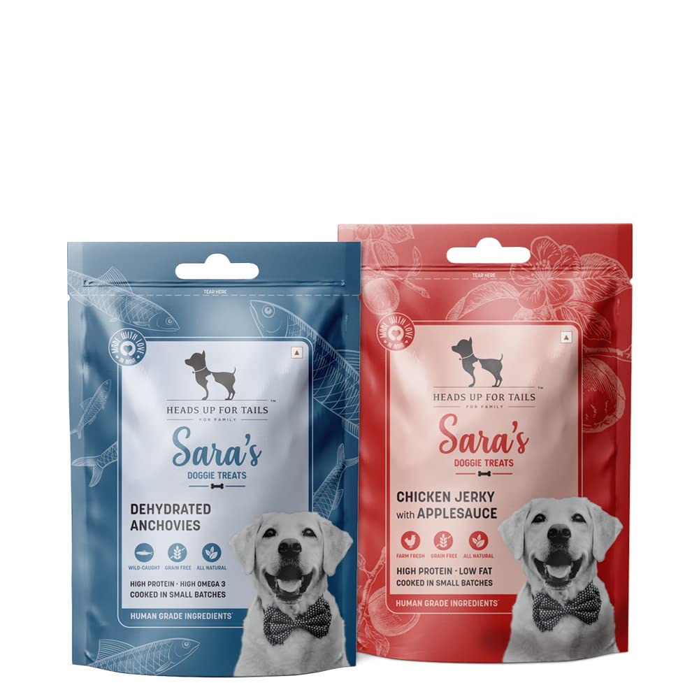 Heads Up For Tails Huft SaraS Dog Treats Combo Chicken Jerky With Applesauce & Dehydrated Anchovy Wafer- Pack of 2(For All life stages) (B0BR8C29Z6) Amazon Price History, Amazon Price Tracker