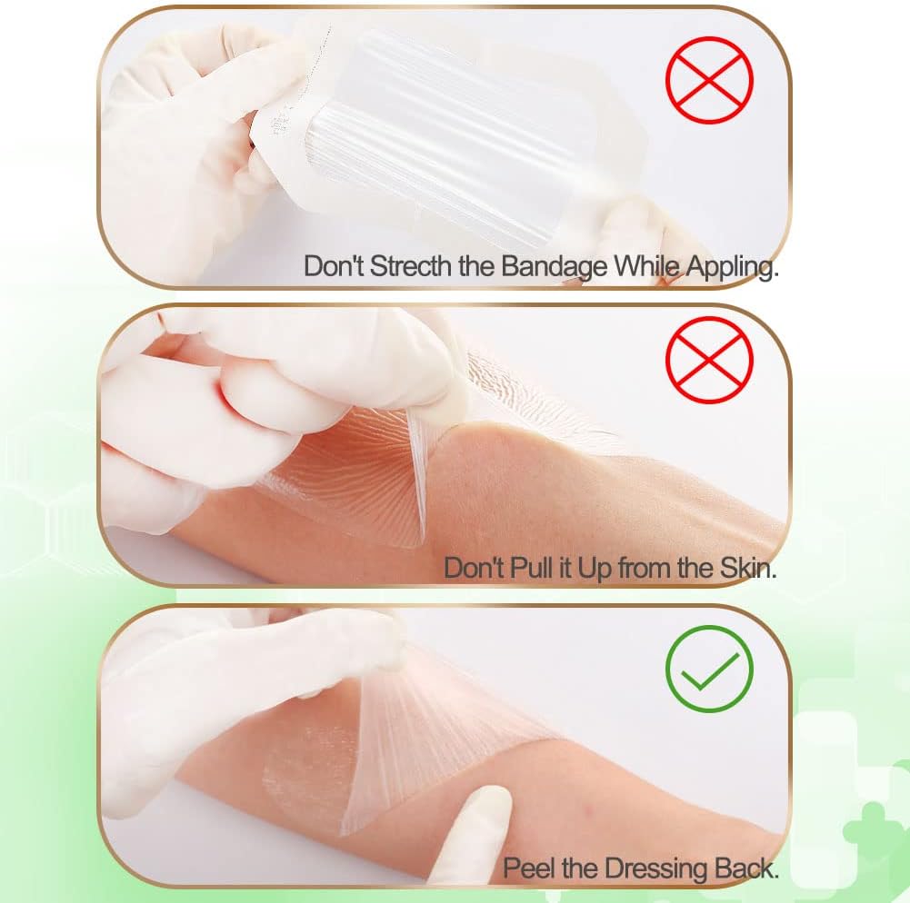 NeuHeils Transparent Film Dressing, Size 6''x8'', 20 Packs, Tattoo Aftercare Bandages, Large Waterproof Wound Cover Patch, Post Surgical Shower Shiled, IV Shield, PICC Catheter Shower Cover - Image 8