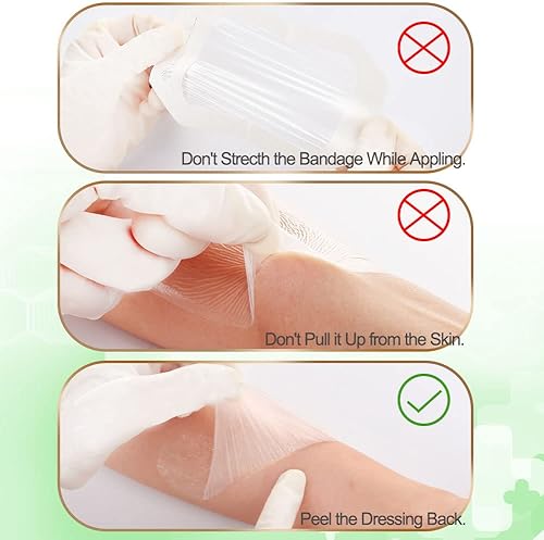 Miniatura 8 de NeuHeils Apósito de película transparente, tamaño 6 x 8 pulgadas, 20 paquetes, vendajes para cuidado posterior del tatuaje, parche grande