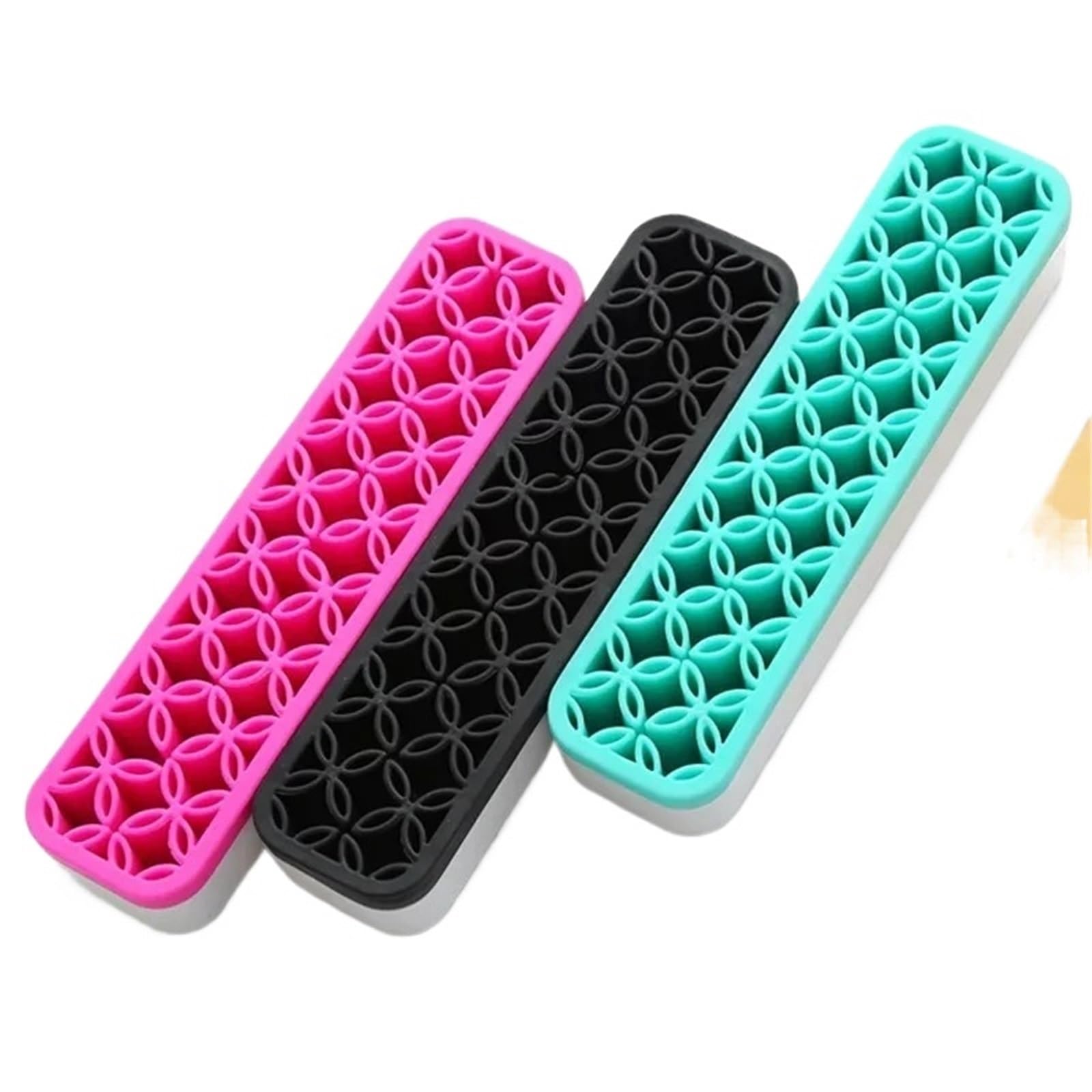 WLIHDB 3Pcs Silicone Nail Brush Makeup Display Stand Rack Storage Case Drying Shelf Holder Organizer for Makeup Brushes(Mixed color)