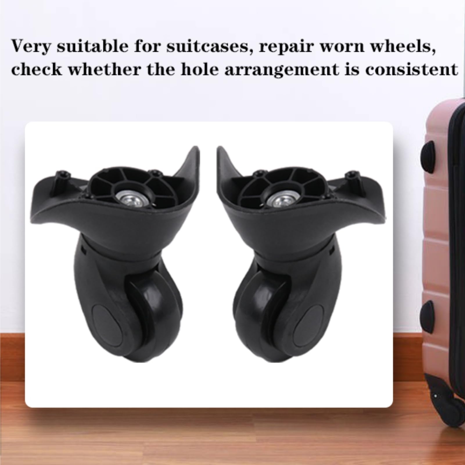 Sutinna Luggage Caster, Suitcase Wheels Left and Right Casters Wheels Replacement Kit for Trolley Suitcase - Image 5 thumbnail