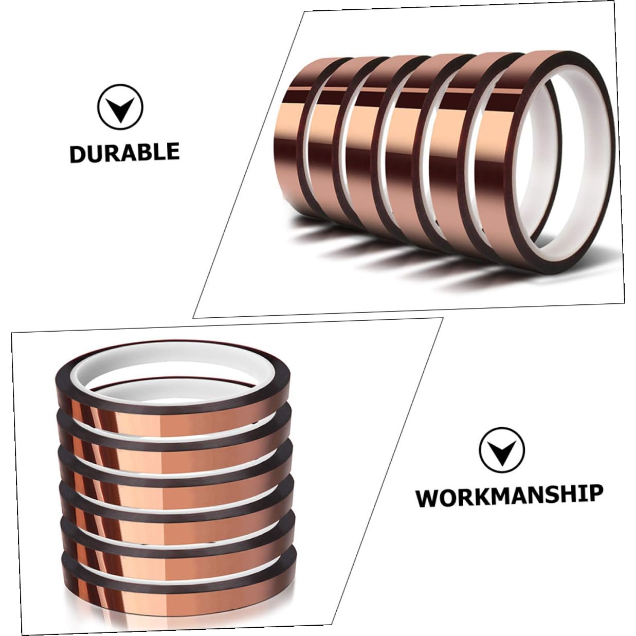 6 Rolls 10mm X 3 Brown Polyimide Insulation Tape Heat-Resistant High Temperature Electrical Repair Tape for Industrial and Electronic Use