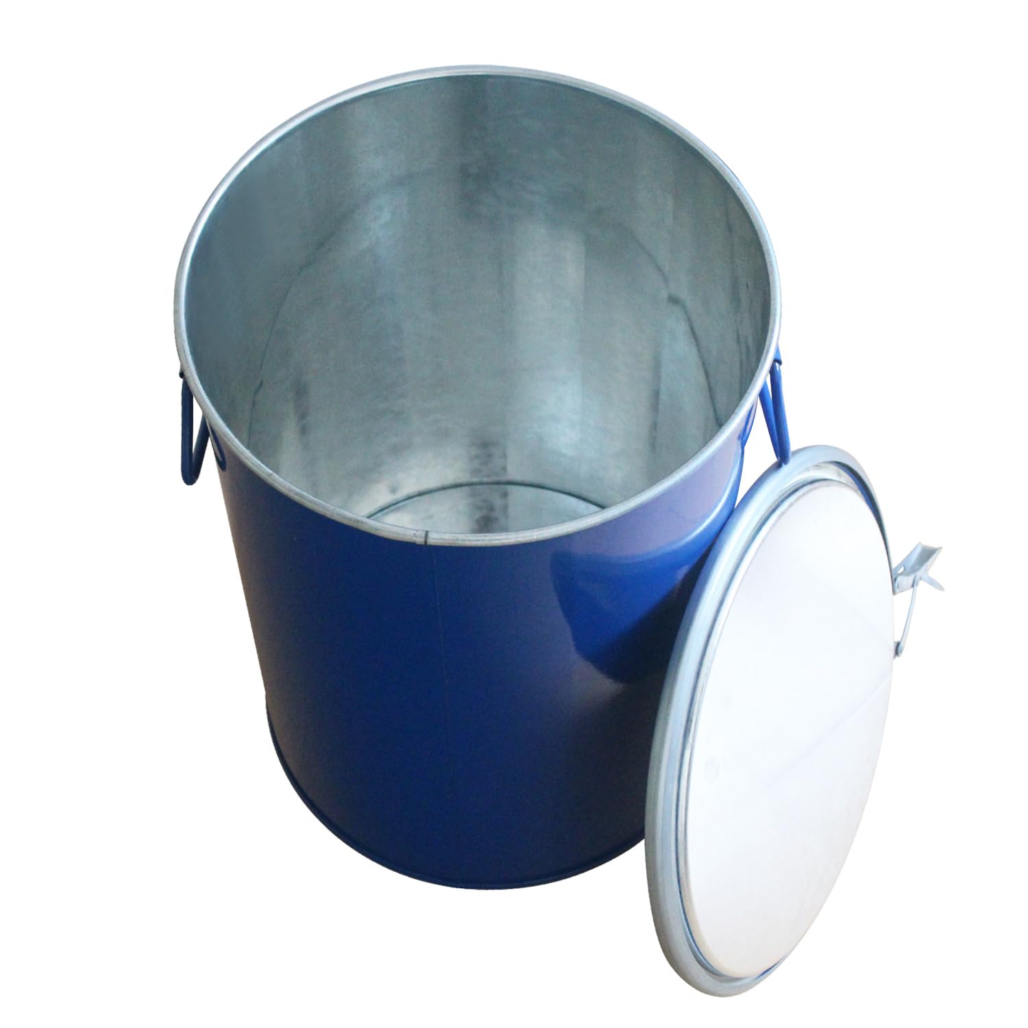 Fusto metallico per secchio di raccolta della polvere fusti per alimenti fermentatore bidoni chiusura ermetica spazzatura fusto in metallico a bocca larga Secchio con cerchio di serraggio (25L)