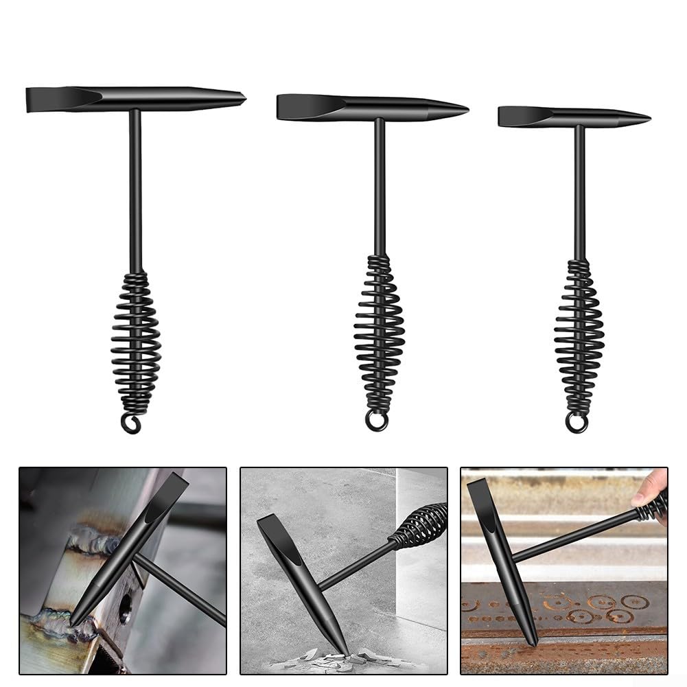 Efficiente martello per scorie di saldatura realizzato in acciaio ad alto tenore di carbonio per una maggiore durata (180 mm)