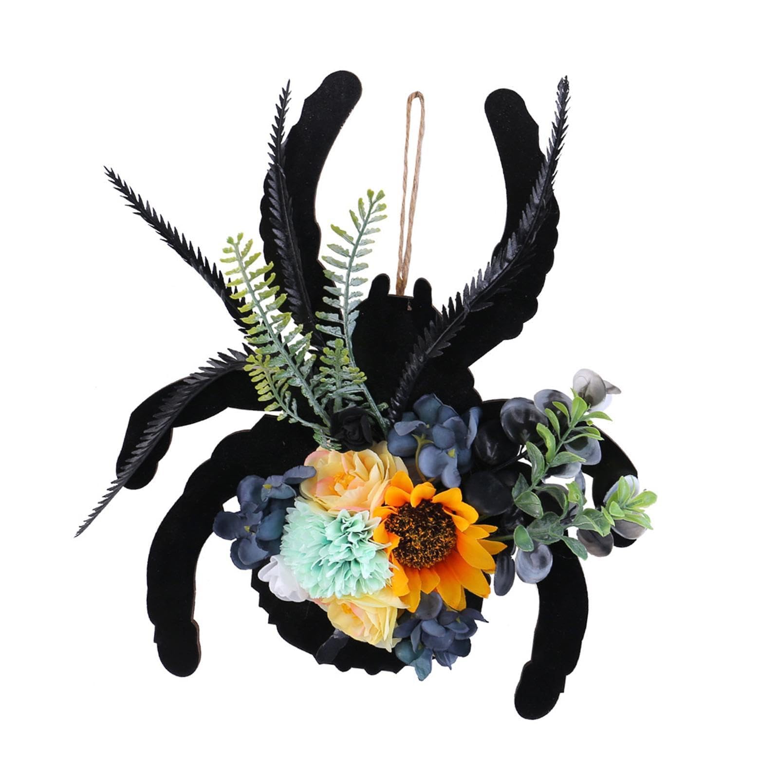 YTtkku Artificial Flower Wreath Arachnid Shape Door Wreath Halloween Hanging Decoration for Front Door Wall Window Display Halloween Arachnid