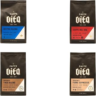 Bean Box Coffee Sampler - Roasted by Vita, 4-Pack, Whole Bean Coffee, Gourmet Coffee