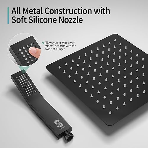 Miniatura 4 de SR SUN RISE Grifo de ducha - Sistema de ducha de 8 pulgadas con cabezal de ducha de lluvia y rociador de mano - Kits de reparación y moldura de