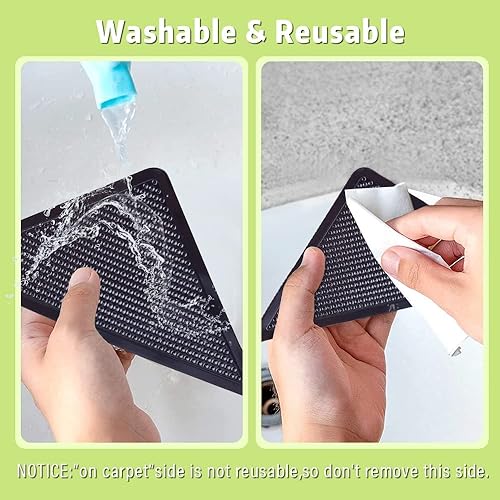 Miniatura 3 de ONTHIS 8 cintas para alfombra agarre antideslizante para alfombra almohadillas antideslizantes para alfombra cinta reutilizable y lavable agarre de