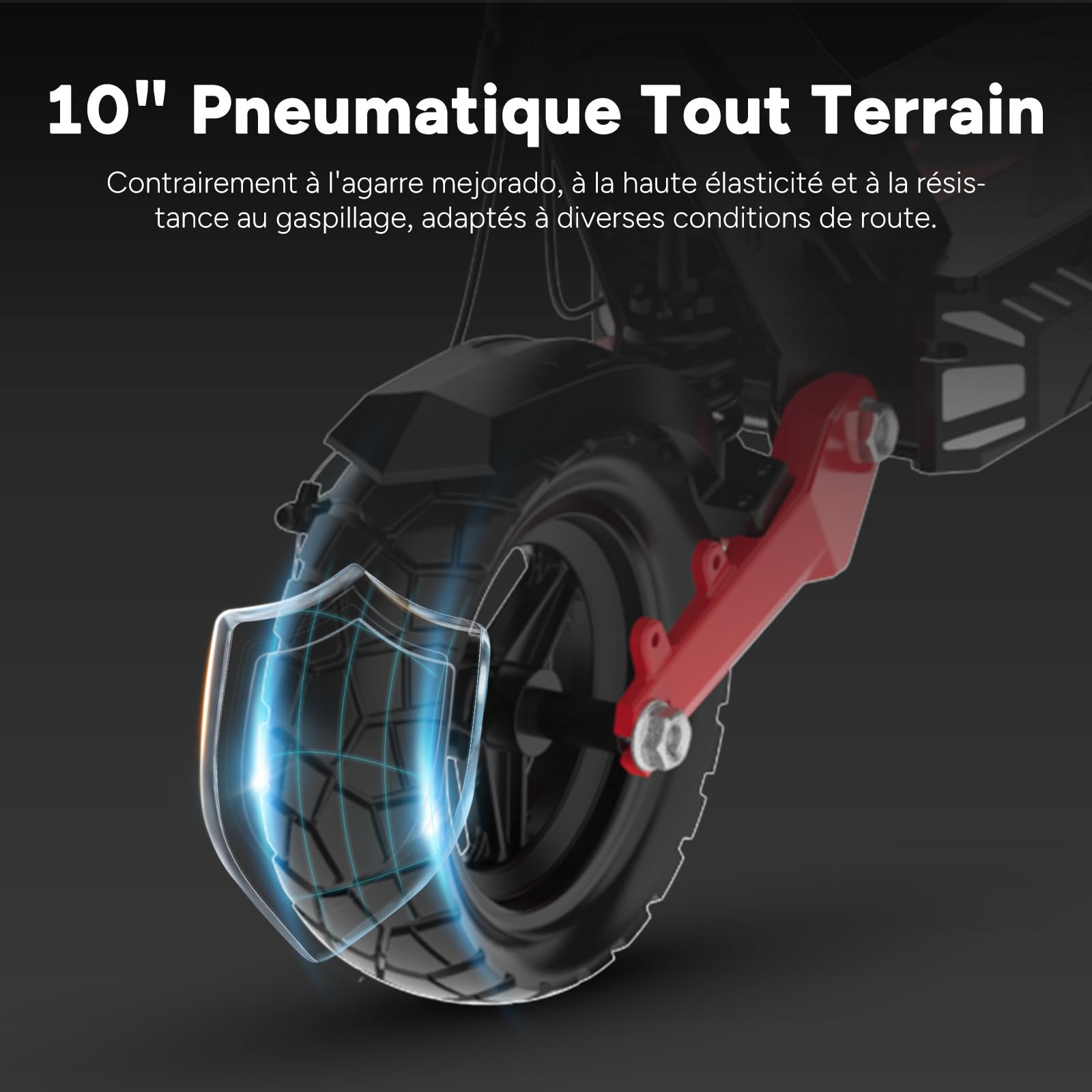 HITWAY H10 Trottinette Électrique Adulte 1600W - Autonomie 90KM/110 KM, Batterie 48V 20.8Ah/28.6Ah - Scooter Tout-Terrain 10 Pouces Tubeless - Double Suspension, Max 120kg - Pliable - APP et NFC