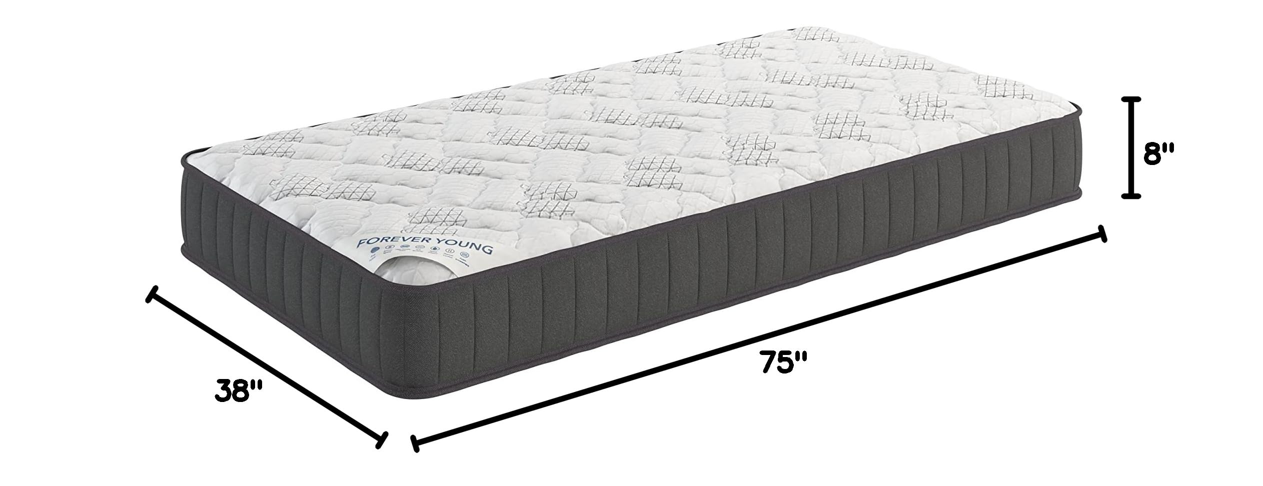 Ottomanson 9" Twin Mattress in a Box Made in USA, Firm Mattress, Hybrid
