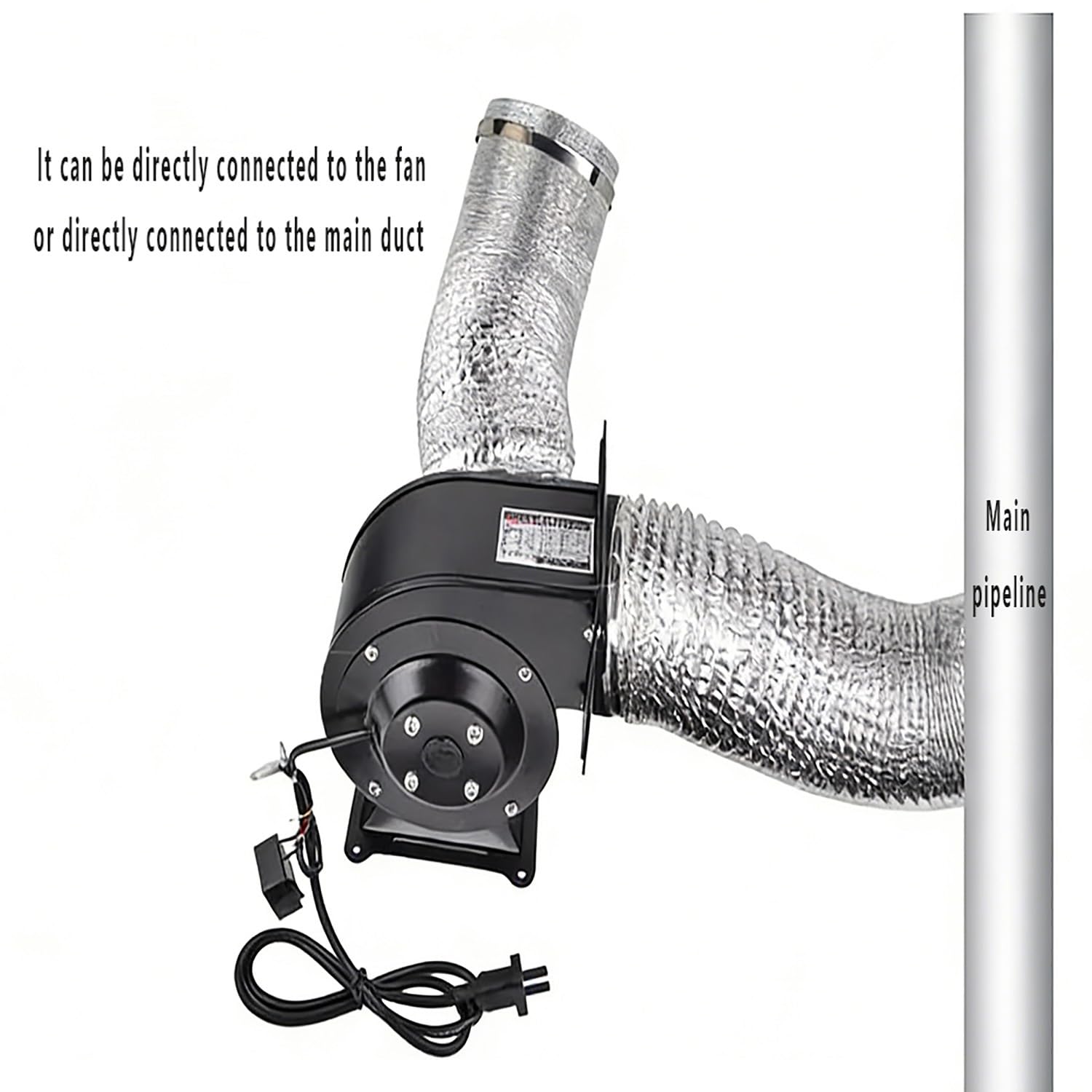 Manguera de ventilación de aluminio de 10 cm de diámetro, Conducto de ventilación para sistemas de calefacción, refrigeración y ventilación(Silver)