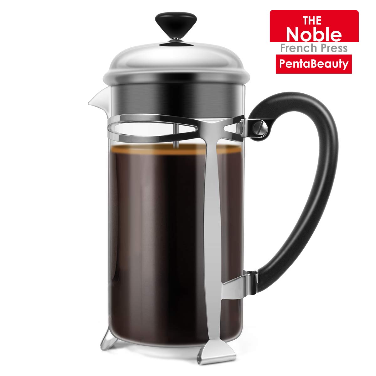 French Press Coffee Maker, (8 Cups/ 34 oz) Durable Easy Clean Coffee Pot Heat Resistant Borosilicate Glass - 100% BPA Free