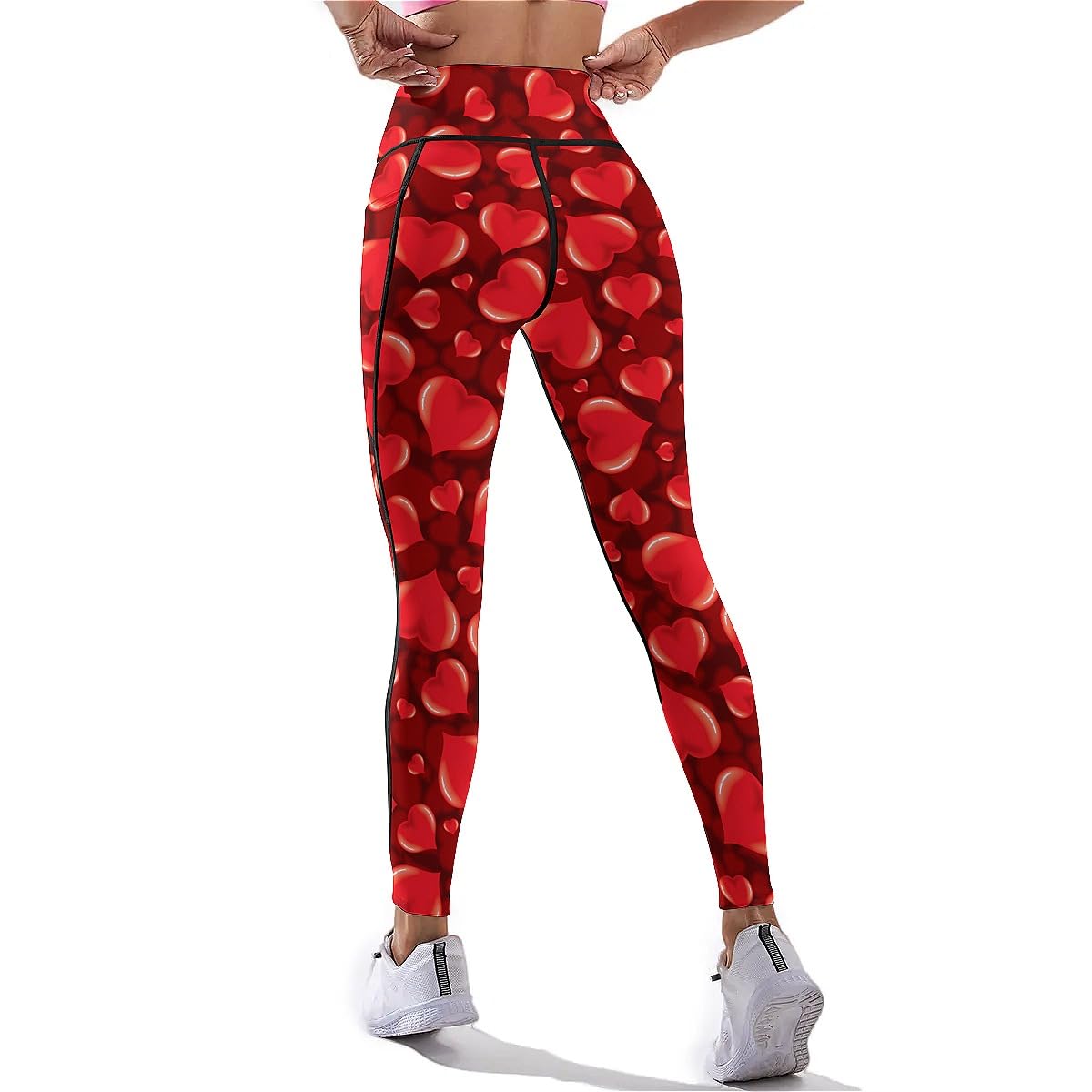 DROEYROEST Womens High Waist Workout Leggings Printed Tummy Control Running Sports Yoga Pants