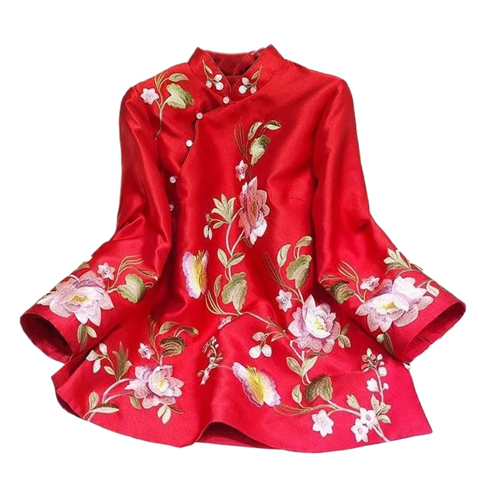 Suit Shirt National Style Traditional Elegant Women Chinese Blouse Plus Size Loose Female Hanfu Tops
