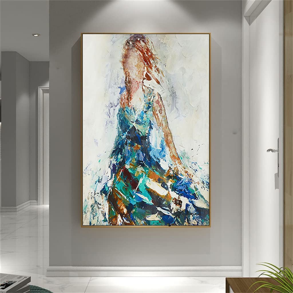 Amazon.com: YMGSCC Art Abstract Girl Oil Painting and Grey