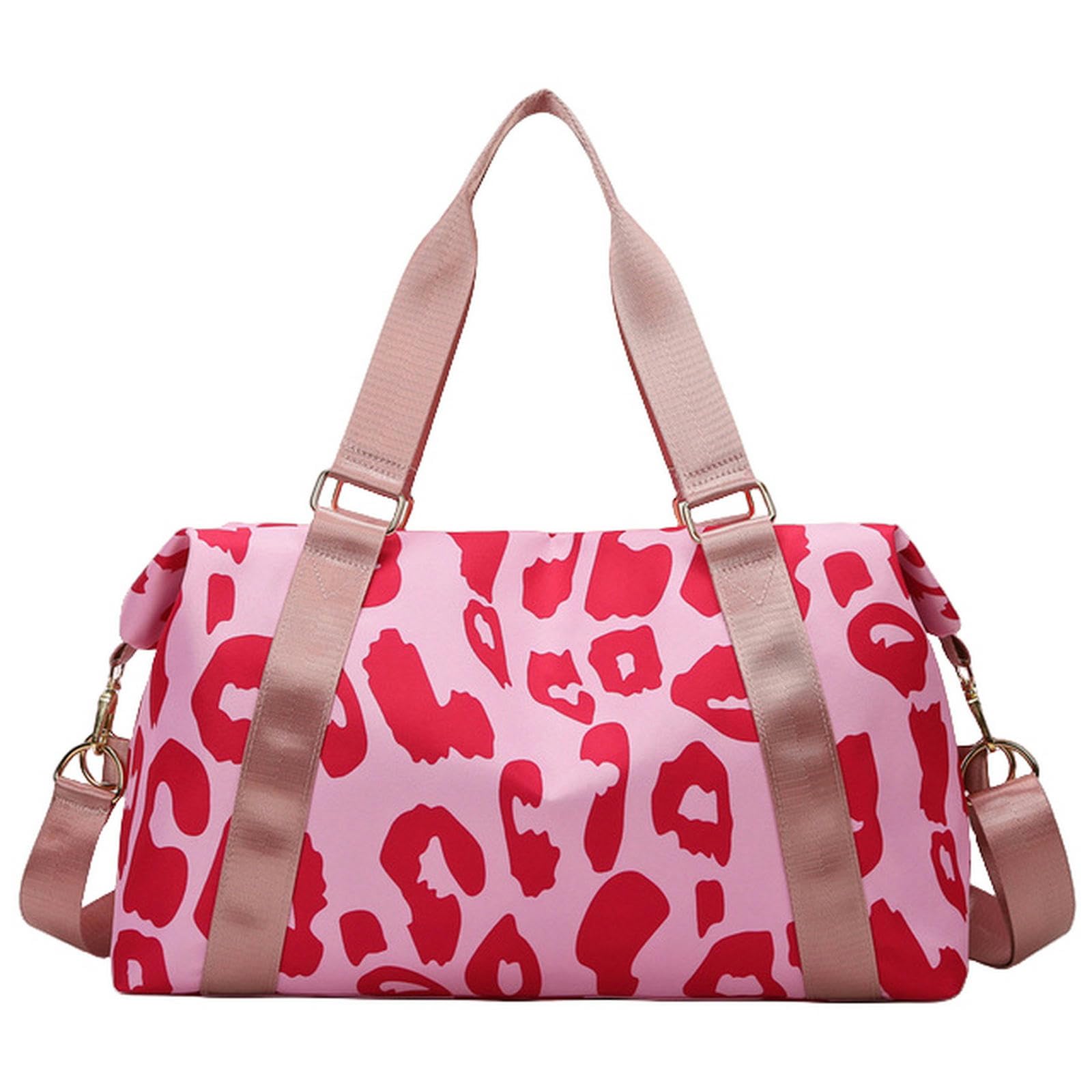 NOGRAX Schulrucksack Große Kapazität Kurzstrecken Reisetaschen Gepäck Frauen Und Männer Crossbody Schulter Sport Streifen Handtasche Für Frauen-Rosa