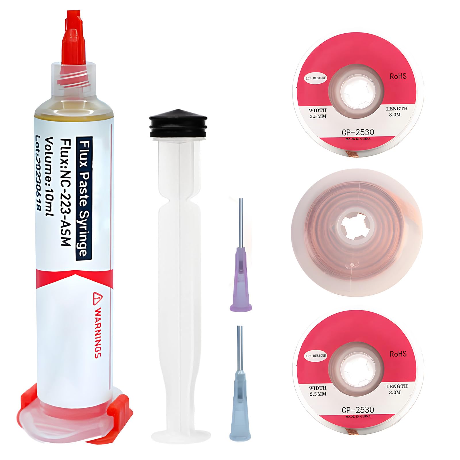 Flux Para Soldar Estaño (Jeringa De 10 Ml),Flux Soldadura Electronica,Con Malla Desoldadora 6 M × 2,5 MM,deal Para Reparaciones Electrónicas Y Proyectos De Soldadura