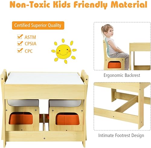 Miniatura 2 de Juego de mesa y silla mesa de aprendizaje escolar con cajas de almacenamiento dibujo de pizarra blanca estación de trabajo de computadora de
