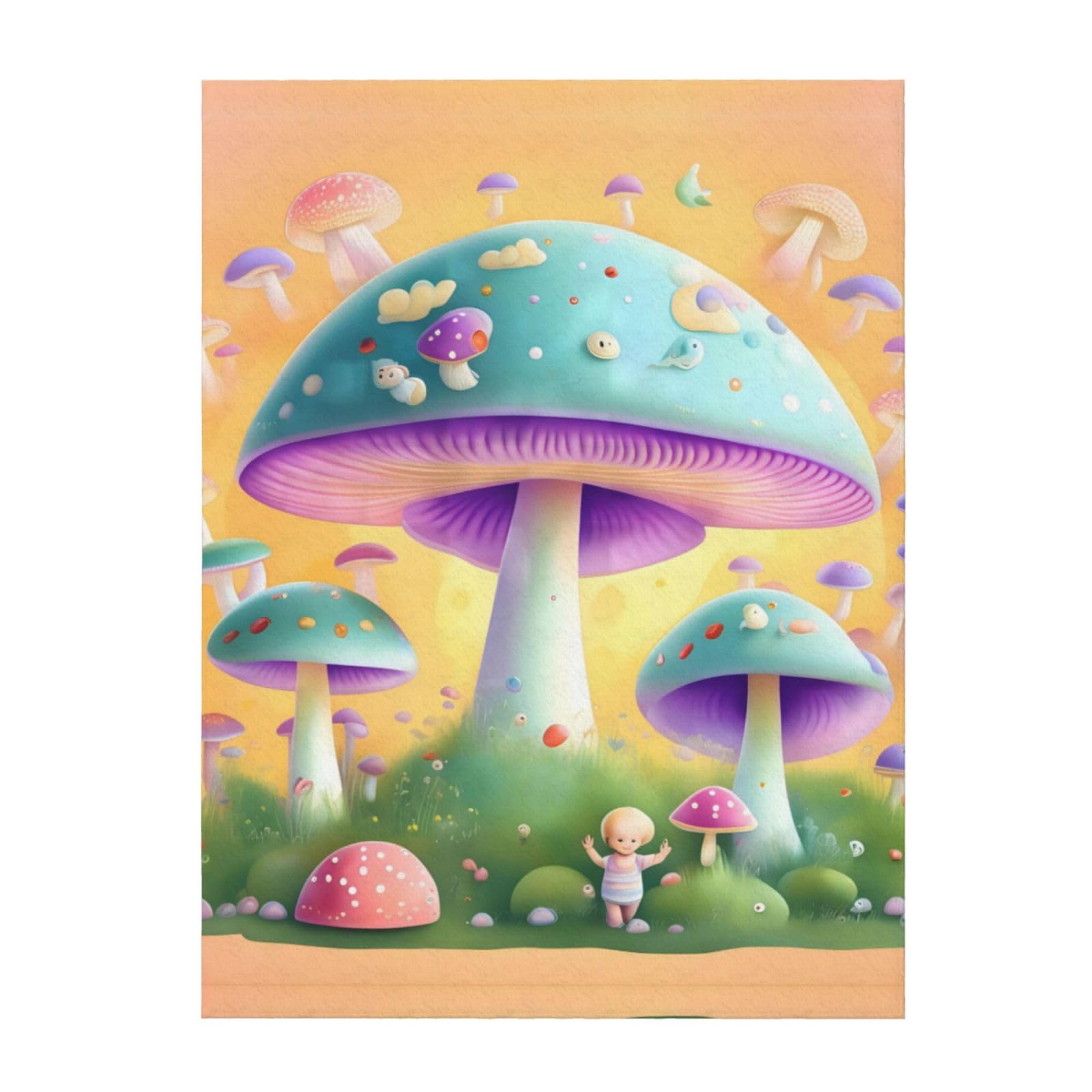 Couverture champignon fantastique 203x152 cm douce pour lit