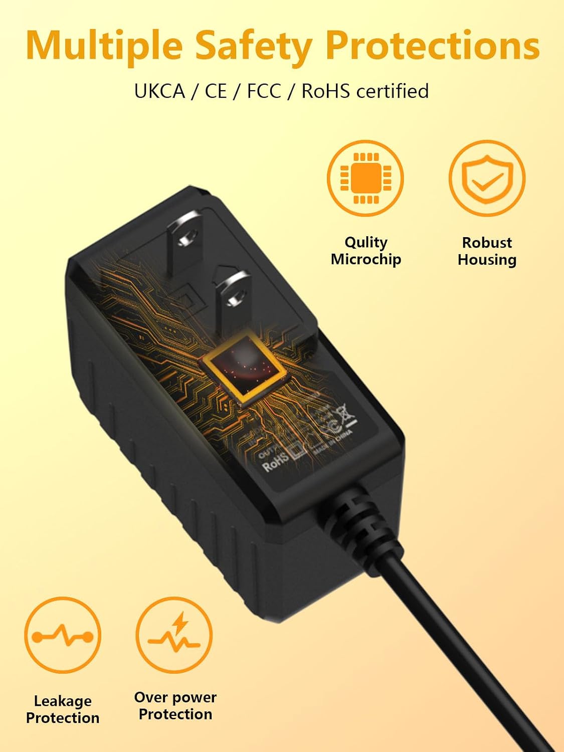 12 Volt Battery Charger for Fisher-Price Power Wheels Ride On Toys, 12V Replacement Battery Adapter for Fisher-Price Orange Top Battery or Gray Battery
