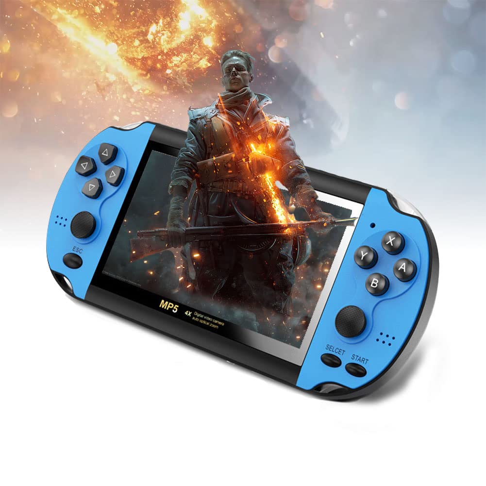 Handheld Game Console, Retro Video Game Console Handheld Systems, 4.3 Inch Gaming Consoles Built-in 3000+ Retroid Games, Upgraded HD Screen & Dual Joystick, Support TV Output, Blue