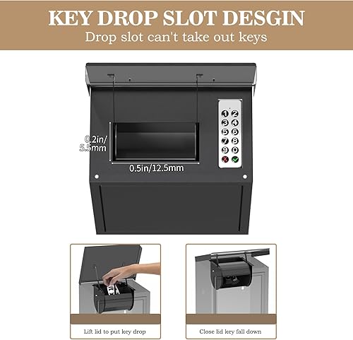 Miniatura 3 de WeHere Caja de llaves con cerradura inteligente para montaje en pared exterior, caja de devolución de llaves para automóvil, diseño antirrobo e