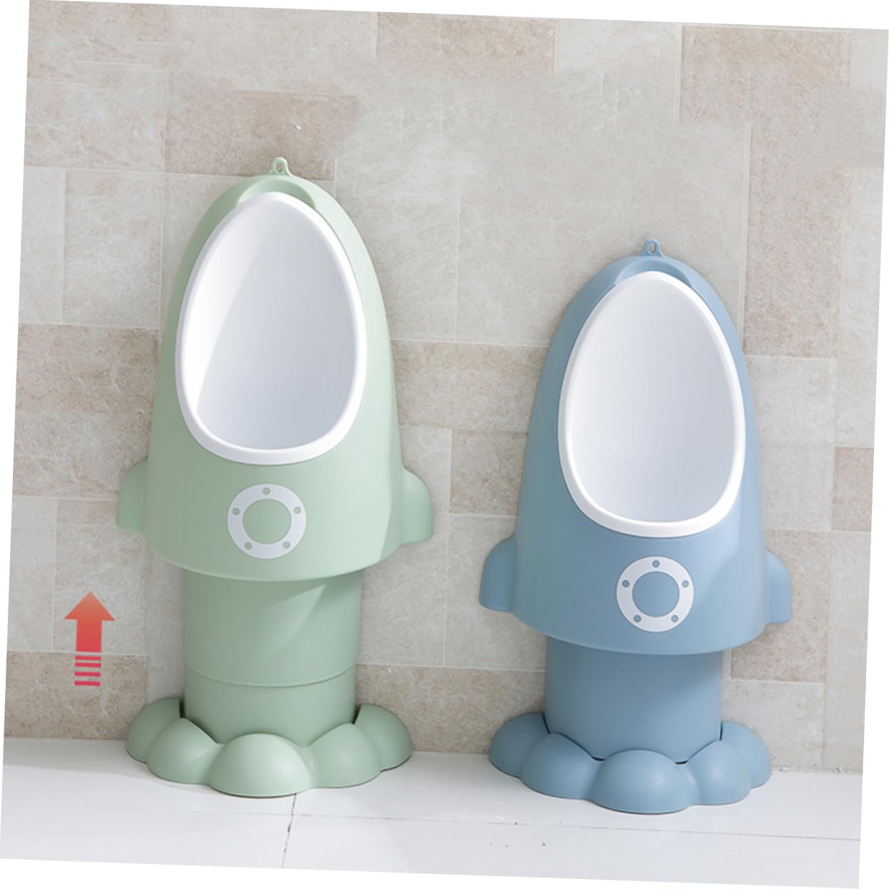 Höhenverstellbarer Steh Toilettensitz für Jungen mit Lustigem Raketen Design aus Pp Bequem und Leicht zu Reinigen für Töpfchentraining von Kleinkindern