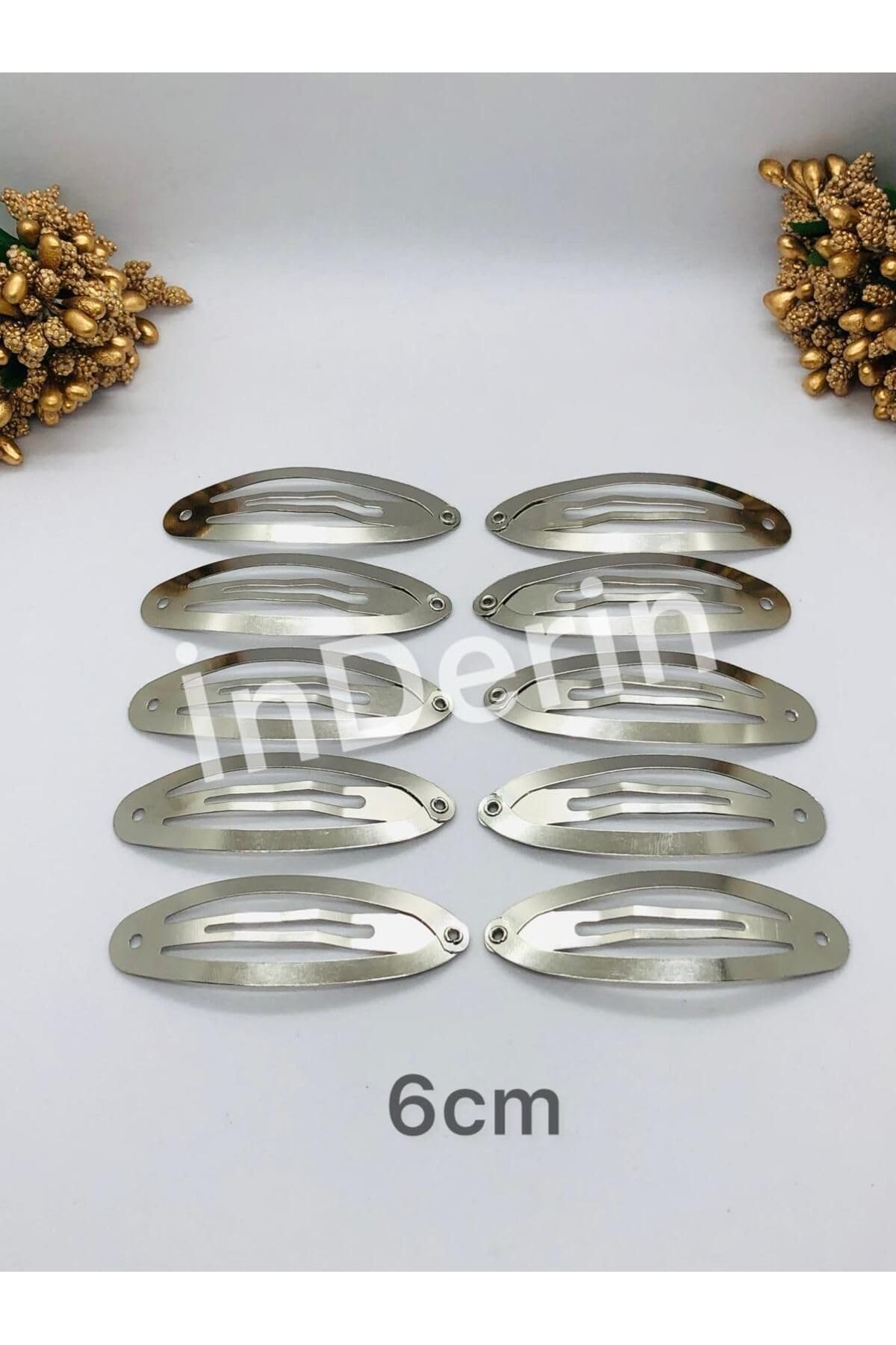 Metal Çıtçıtlı Toka (6 cm) 10 Adet Metalik Tek Ebat
