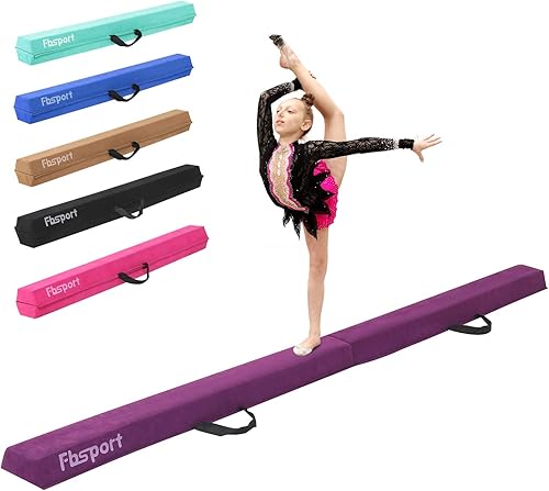 FBSPORT Haz de equilibrio de 8 pies9 pies10 pies equipo de gimnasia plegable para niños y adultos, base de goma antideslizante, viga de gimnasia