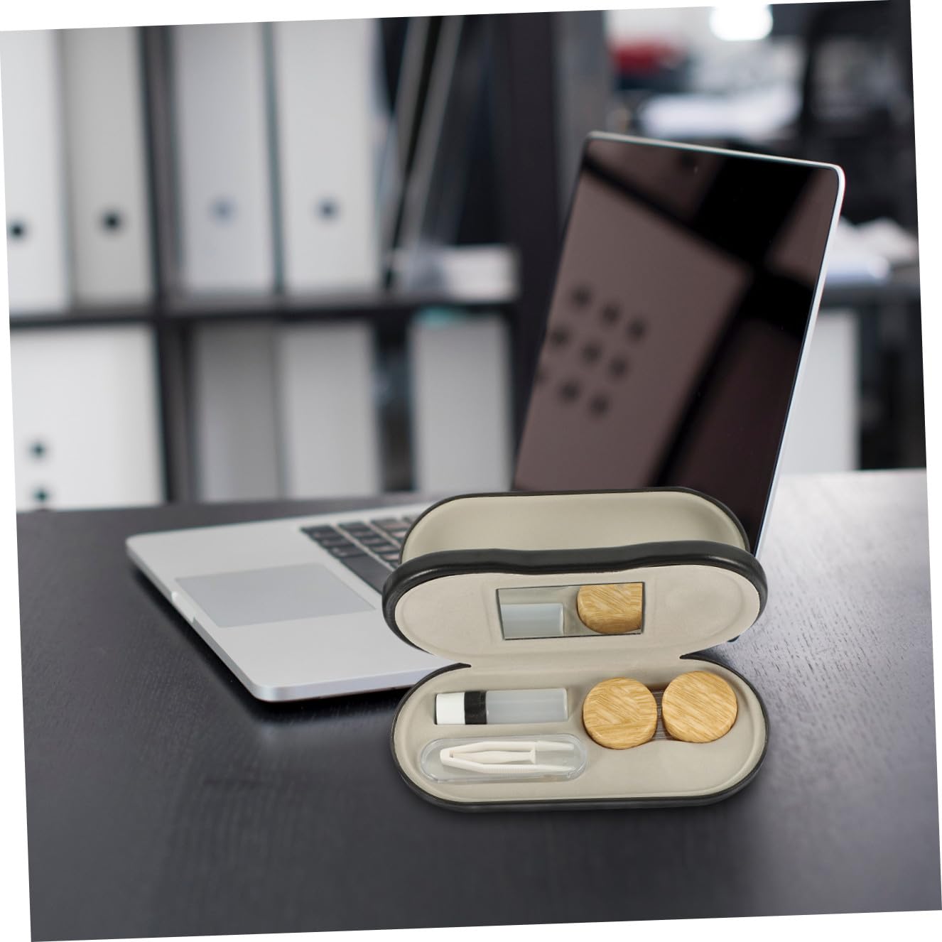 Healeved Custodia Portaocchiali Doppia in Pelle Pu, Organizer da Viaggio Multifunzionale per Occhiali da Sole da Vista, Scatola Portatile Protettiva per Uso Esterno Quotidiano