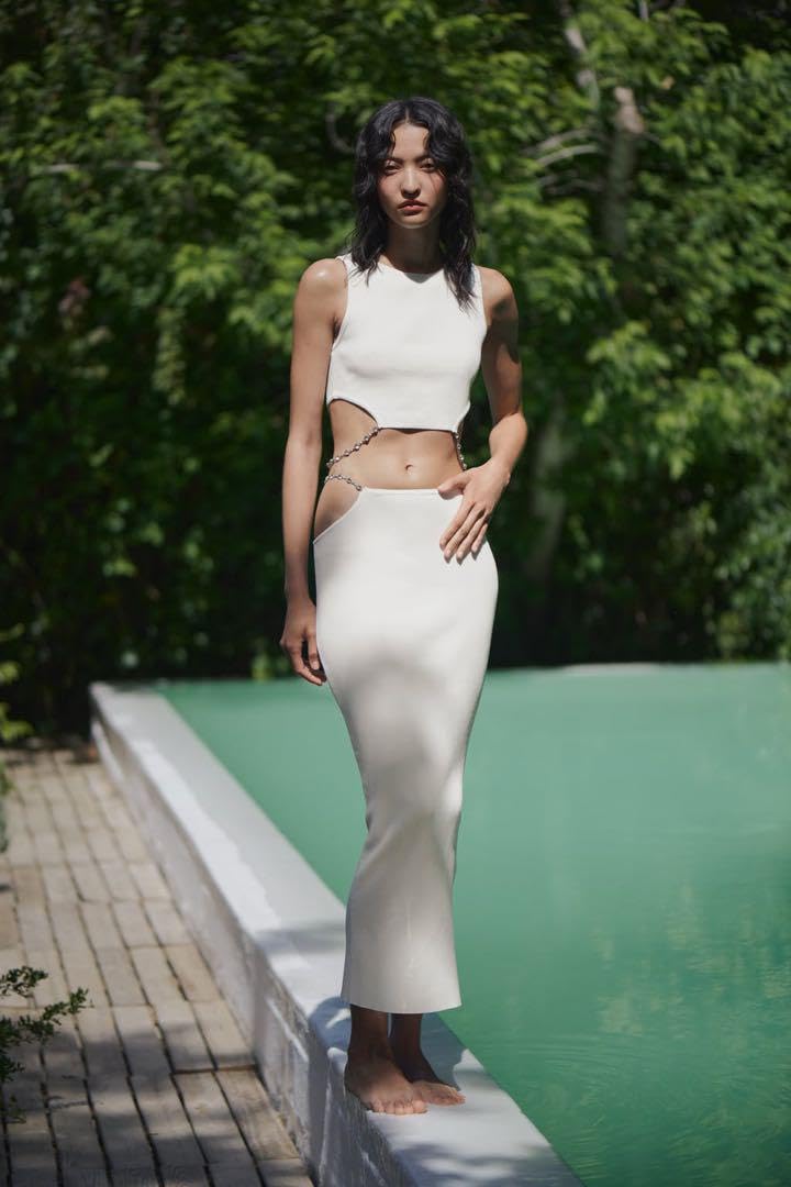 Amazon.co.jp: ZARA カットアウト入りニットトップス ホワイト M